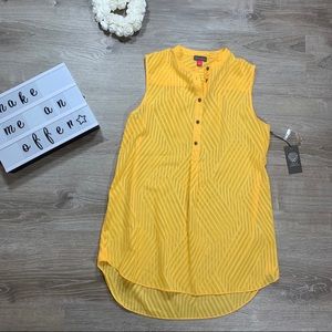 Vince Camuto women’s yellow sheer tunic